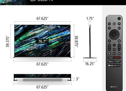 Sony 77” Class BRAVIA XR A95L QD-OLED 4K HDR Smart TV with Google TV XR77A95L -2023 Model