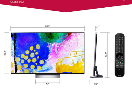 LG OLED55G2PUA evo OLED Gallery Edition G2 Series 4K Smart TV 120Hz (2022)